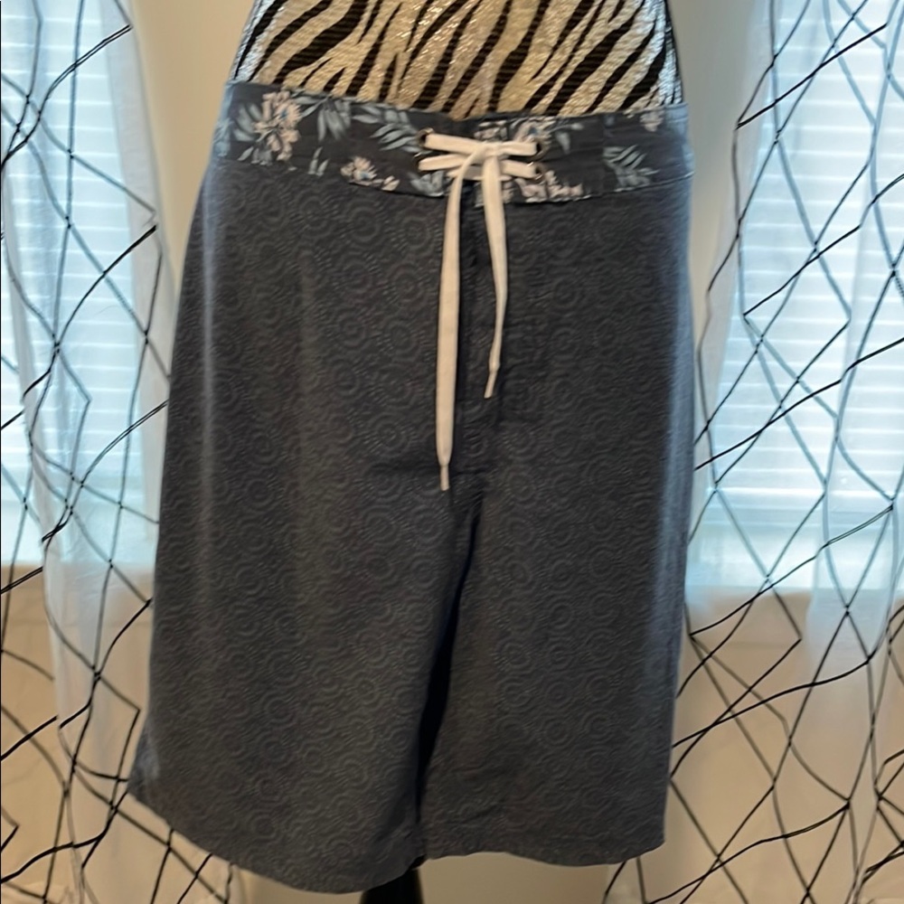 Men's Blue Patterned Swim Shorts Size 38